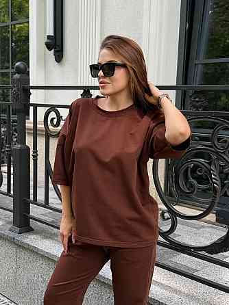 Спортивный костюм женский футболка и штаны джогеры Коричневый XL-XXL Харьков
