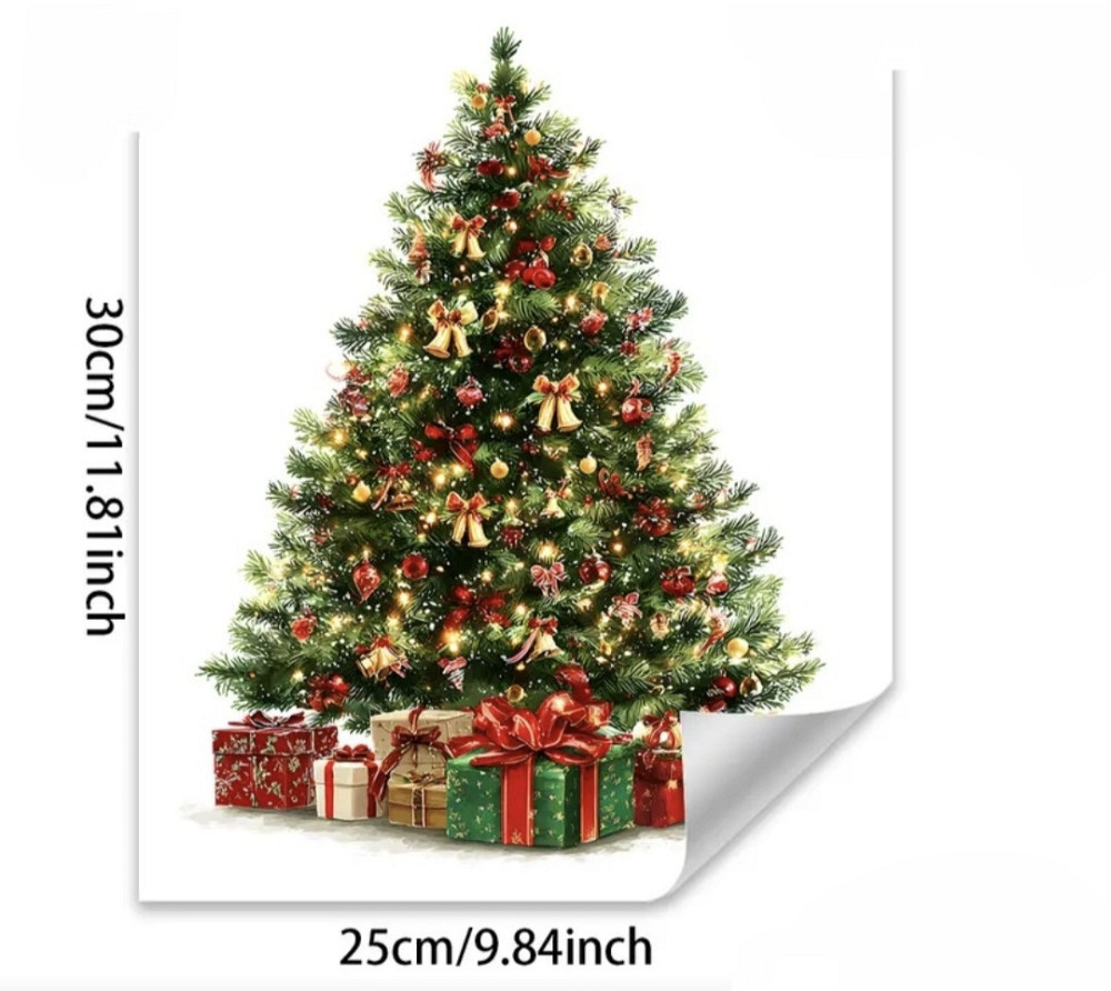 Новорічна наліпка на скло двостороння 