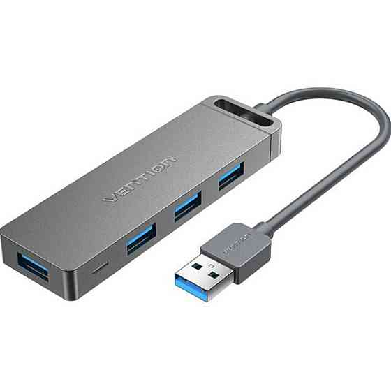 Хаб Vention 4-Port USB 3.0 Hub With Power Supply 0.15M Black (CHLBB) Київ