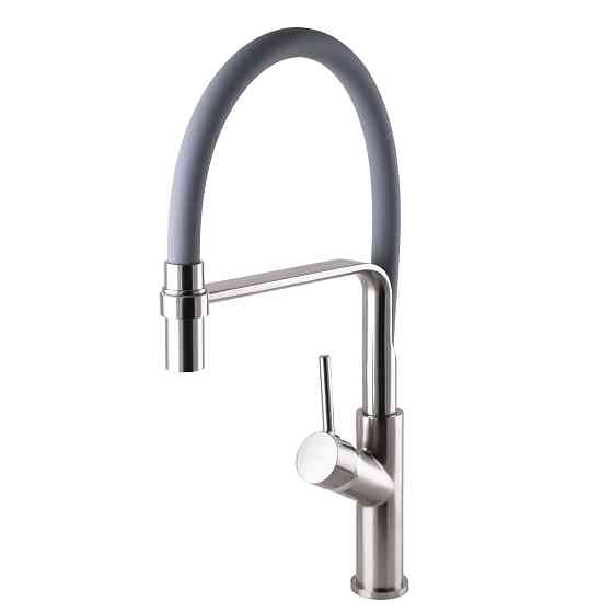 Змішувач для кухні Globus Lux DENVER Flex GDF-32-08-02 Сталь-Сірий Гофровилив, латунь Тернопіль