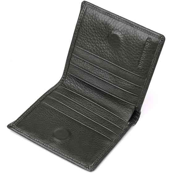 Жіночий гаманець на магніті з натуральної шкіри ST Leather 23093 Зелений Київ