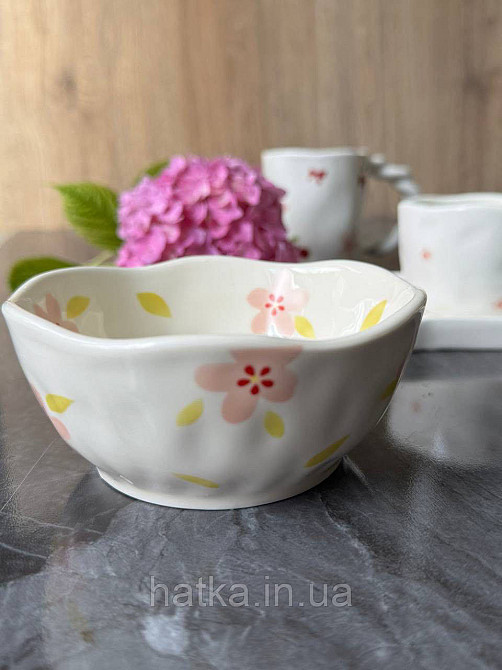 Салатник піала Olens "Рожева квітка" 300 мл кераміка 8030-411 Київ - фото 1