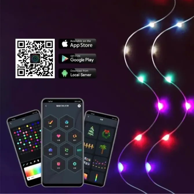 Розумна смарт гірлянда Niki Light smart роса rgb керування через смартфон пульт 10 метрів 100 лед Київ - фото 2