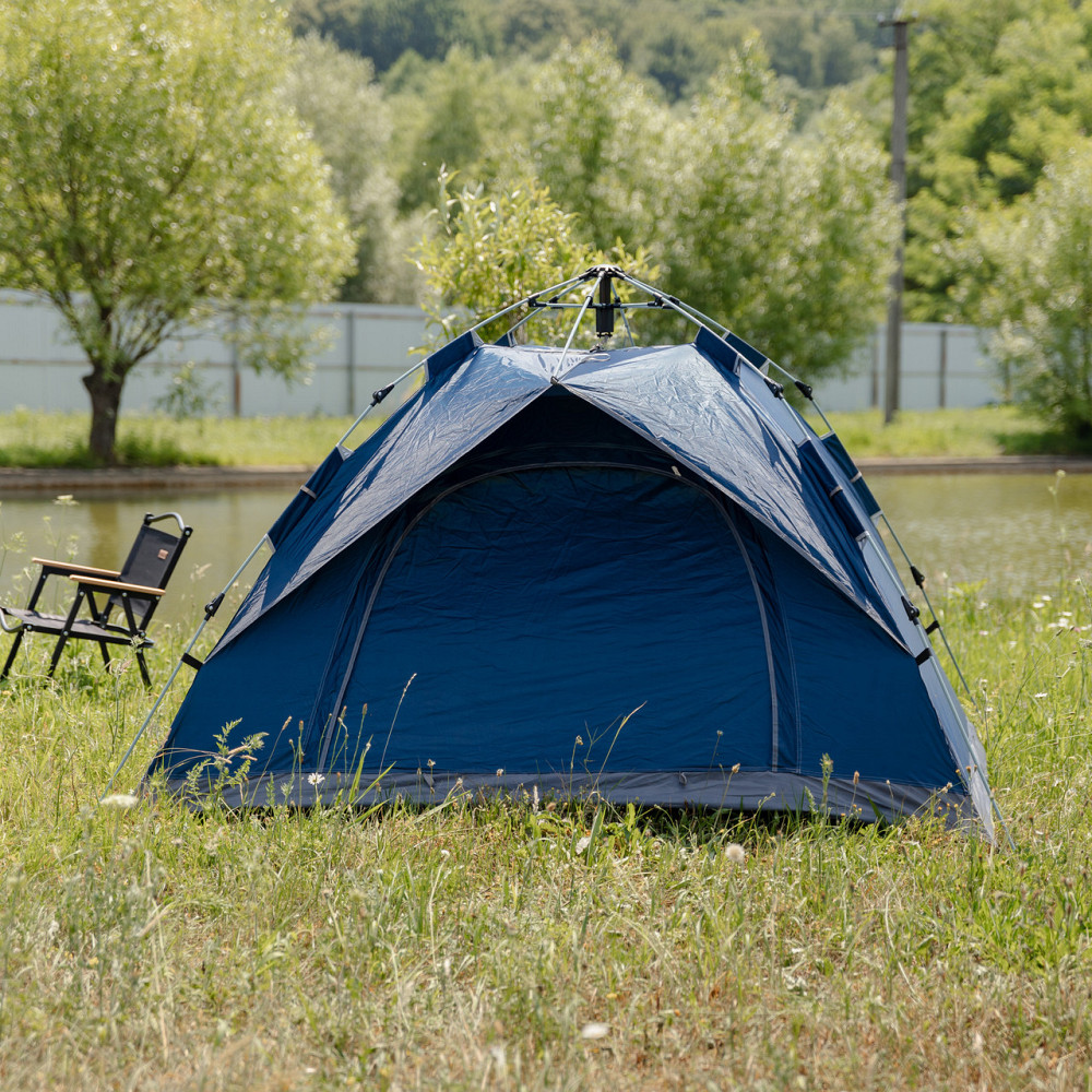 Палатка кемпинговая трехместная 190×190×140 (см) автоматическая LU-002 Синий Киев - изображение 6