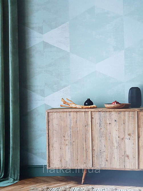 Обои виниловые на флизелине AS creation Geo Effect 0.53х10 геометрия треугольники 3д зеленые золото 38353-1 Киев - изображение 1