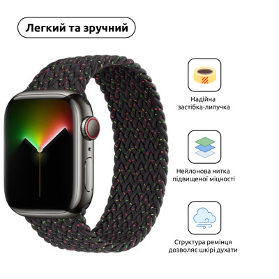 Ремешок для смарт-часов Armorstandart Braided Solo Loop для Apple Watch 49/46/45/44/42 (Series 1-3) Black Unity Size 10 (172 mm) (ARM64906) Винница - изображение 2