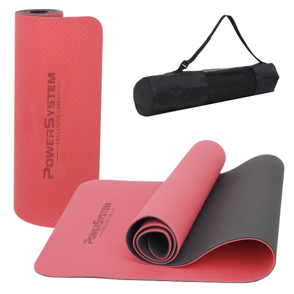 Килимок для йоги та фітнесу Power System PS-4060 TPE Yoga Mat Premium  Red (183х61х0.6) Каменское - изображение 1