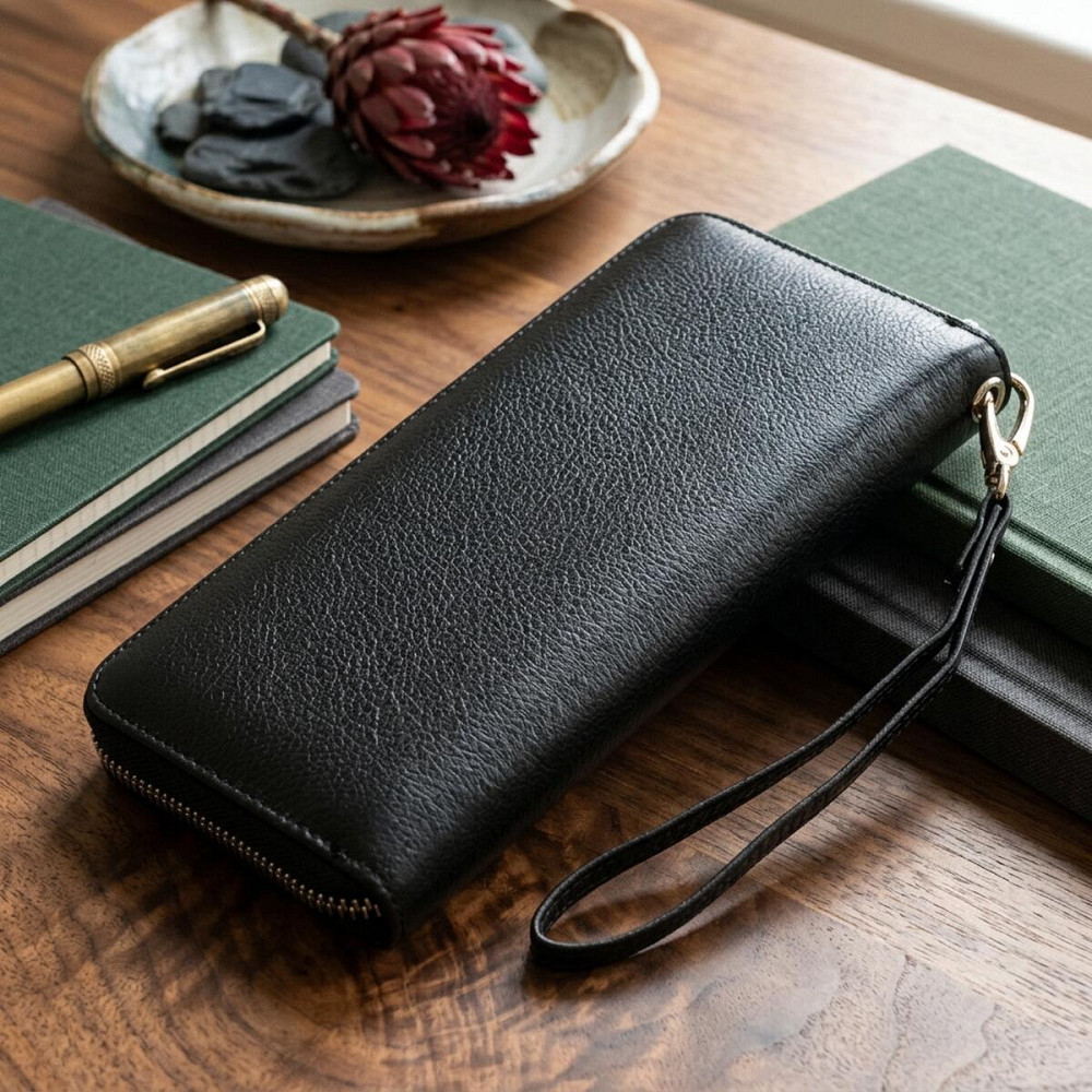Жіночий шкіряний клатч для карток і документів, чорний (ST Leather) Київ - фото 13