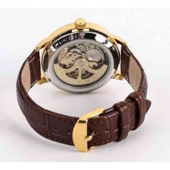 Чоловічий наручний годинник Besta Skeleton UA (Коричневий) Київ