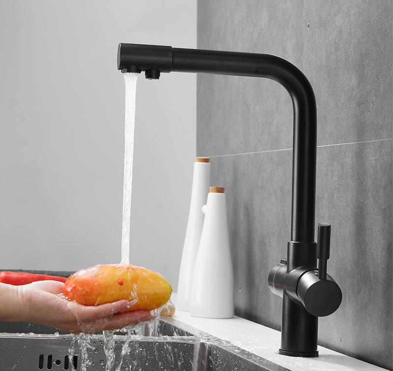 Змішувач для кухні під осмос Haiba латунь HANS 021 з вих. для питної води чорний/латунь (HB0820) Чернівці - фото 5