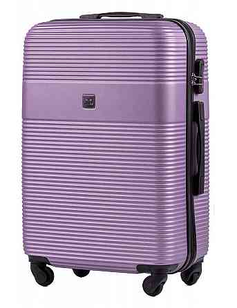 Валіза пластикова Wings 5398 середня 65 см світло-фіолетова Київ