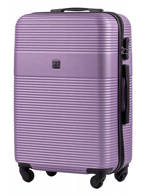 Валіза пластикова Wings 5398 середня 65 см світло-фіолетова Київ - фото 1