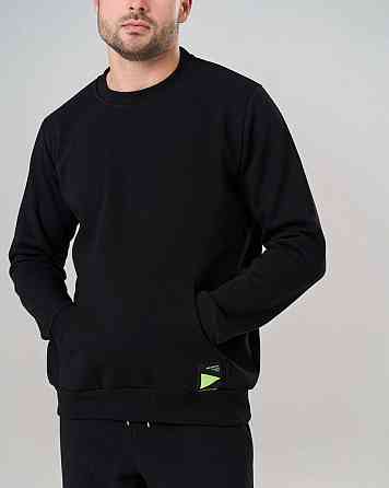 Чоловічий теплий костюм зі штанами чорний — Байка — однотонний Tom John 93401 M Київ