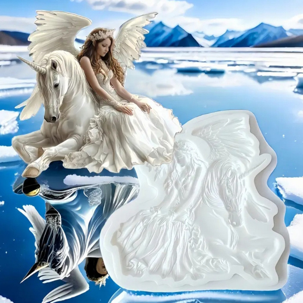 Силиконовая форма Единорог 10 на 9 см серый Киев - изображение 1