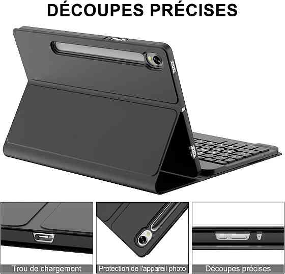 Чохол-клавіатура планшета Samsung Galaxy Tab S10 FE 2025, S9 FE 10.9'' 2023 чорний, знімна бездротова QWERTZ Bluetooth клавіатура Київ