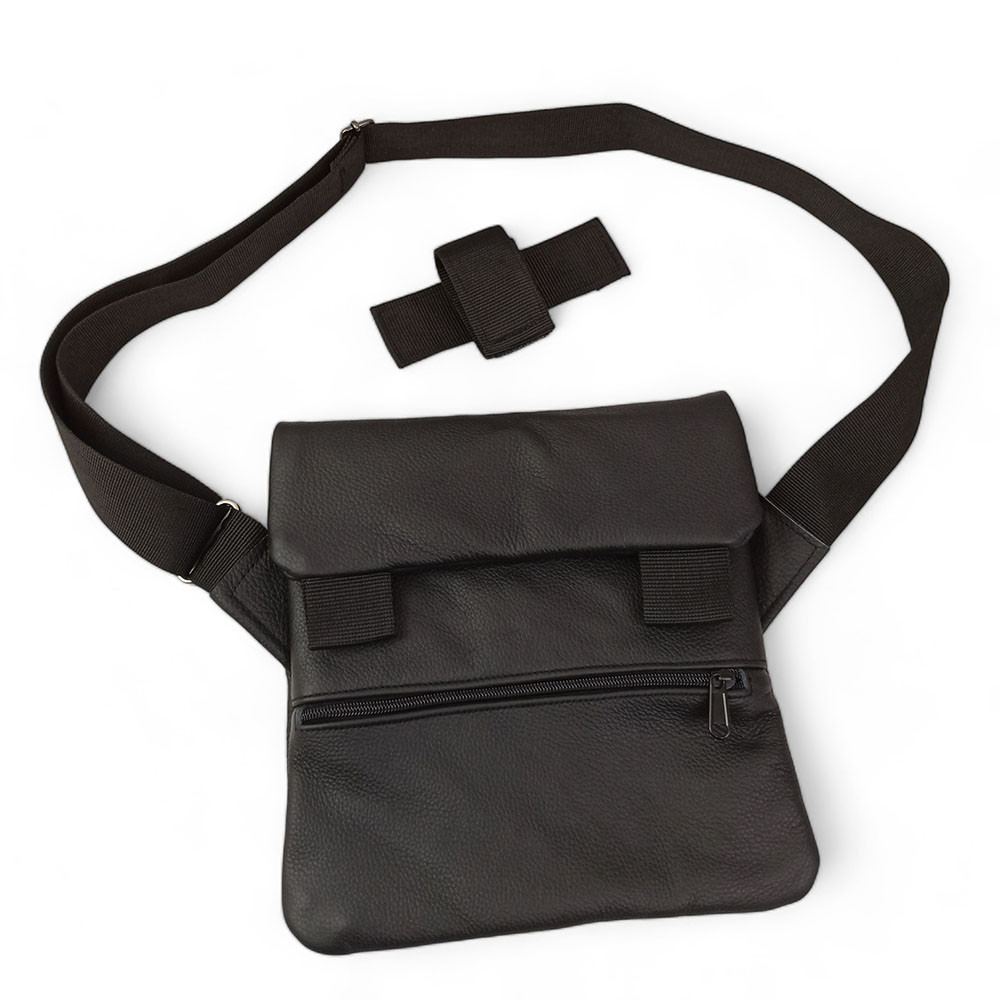 Сумка для прихованого носіння зброї з натуральної шкіри з кобурою, тактична барсетка месенджер через плече Київ - фото 3