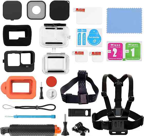 Набір кріплення та аксесуарів для GoPro 12/11/10/9 аквабокс чохол лінза AC Prof HQS-B888 Київ