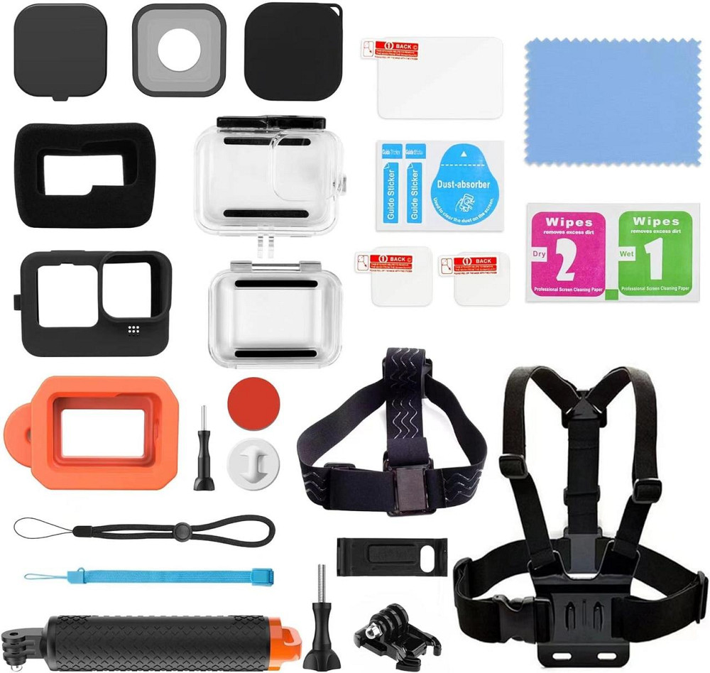 Набір кріплення та аксесуарів для GoPro 12/11/10/9 аквабокс чохол лінза AC Prof HQS-B888 Київ - фото 1