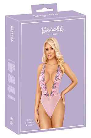 Нежное розовое боди с глубоким вырезом Kissable S/M Sex Aura Киев