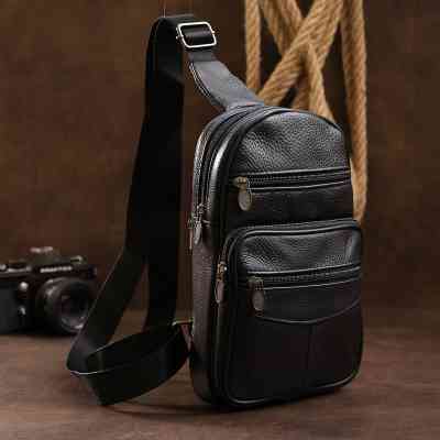 Сумка Vintage Кожаная мужская через плечо Черная (20000) Винница