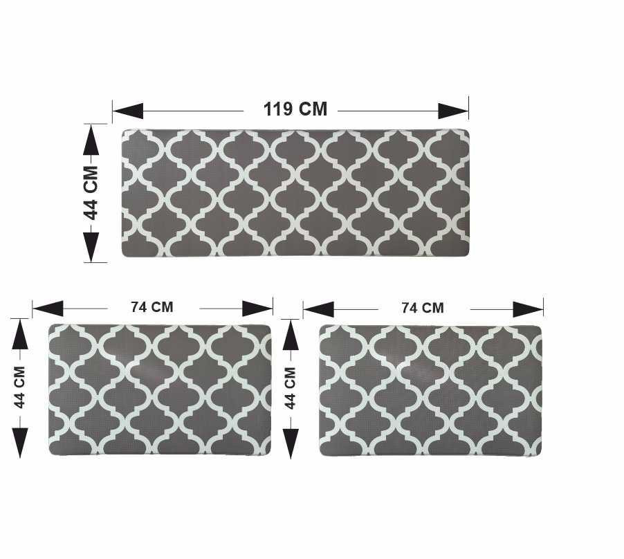 Набор коврики кухонные Lovely Svi 3 шт: 44 x74 x1см - 2 шт и 44 x119 x1см Серый Киев - изображение 4