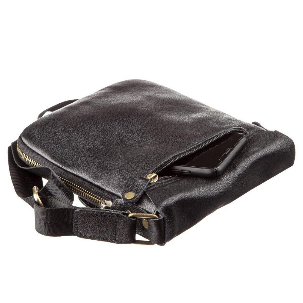 Мужская кожаная сумка месенджер SHVIGEL 19113 Черная Киев - изображение 5