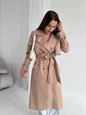 Жіночий трендовий стильний тренч  щільний котон-парка беж Одеса