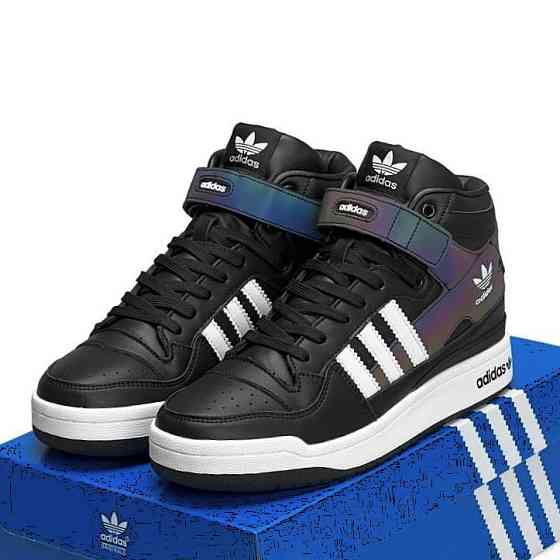 Високі Термо Кросівки Adidas Єврозима Шкіряні Чоловічі Черевики Адідас Чорні (розміри: 41,42,43,44,45,46) Дніпро