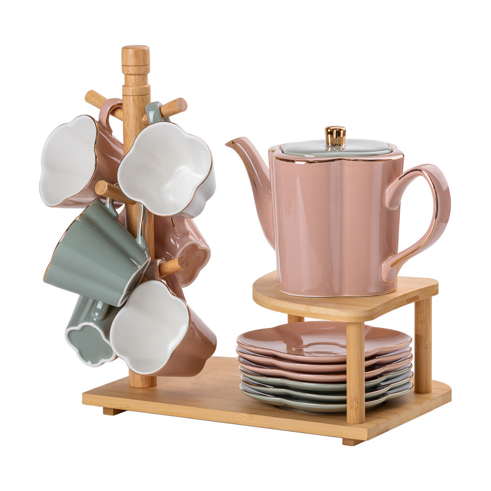 Yiwu Чайний сервіз на 6 персон з бамбуковою підставкою HP-15-25 Коломыя - изображение 5