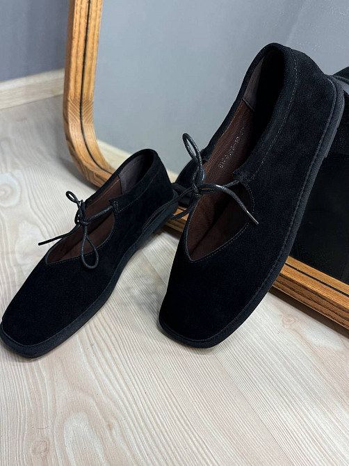 Балетки женские Meideli 0109-10 Mary Jane со шнурком натуральная замша черные, 39, 25 см Киев - изображение 4