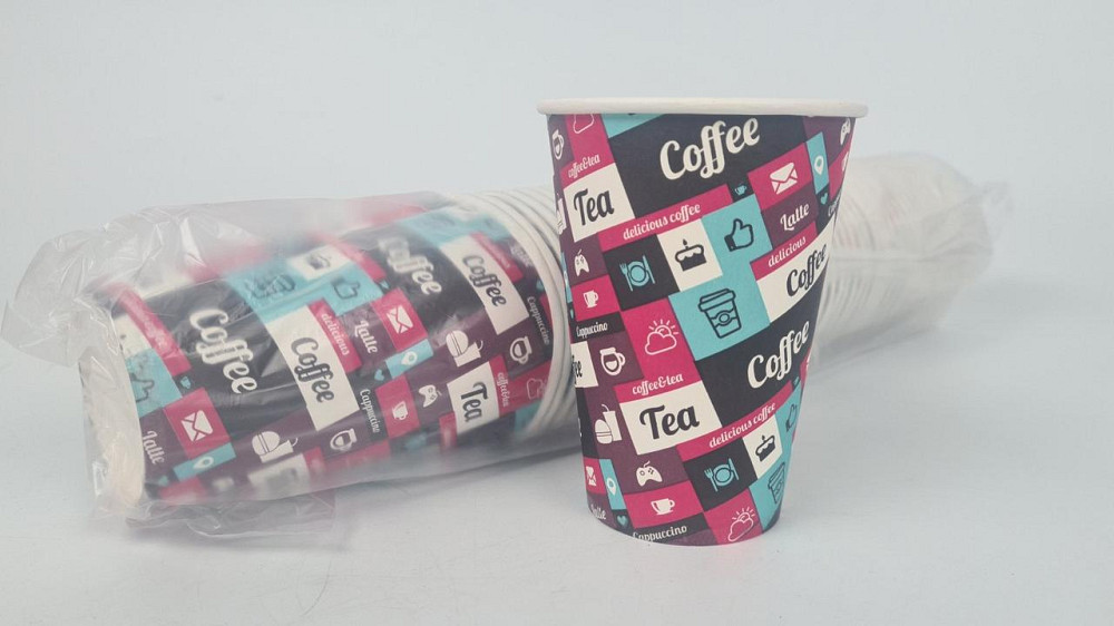 Склянки паперові одноразові 340 мл Юніта кава різнобарвна h11 (50 шт.) Харків - фото 1