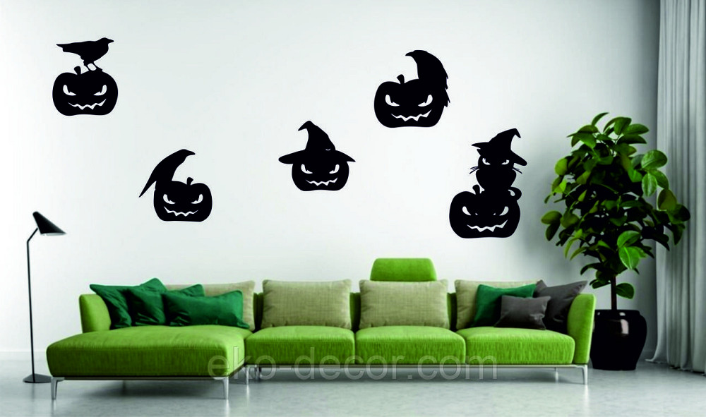 Декоративне настінне Панно «Хеллоуїн — гарбуз і ворон», Декор на стіну 50*49 см Київ - фото 10