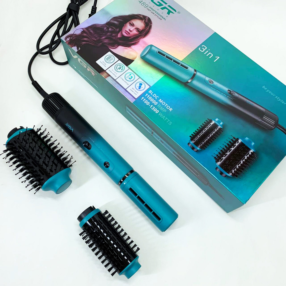 Фен электрический с насадками VGR V-489, Стайлер-выпрямитель для укладки выпрямления волос, Фен стайлер XH-99 Львов - изображение 3