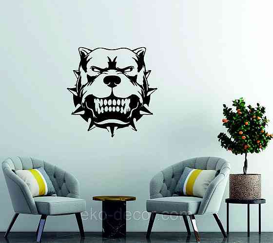 Декоративне настінне Панно «Собака», Декор на стіну 70*70 см, Чорний Київ