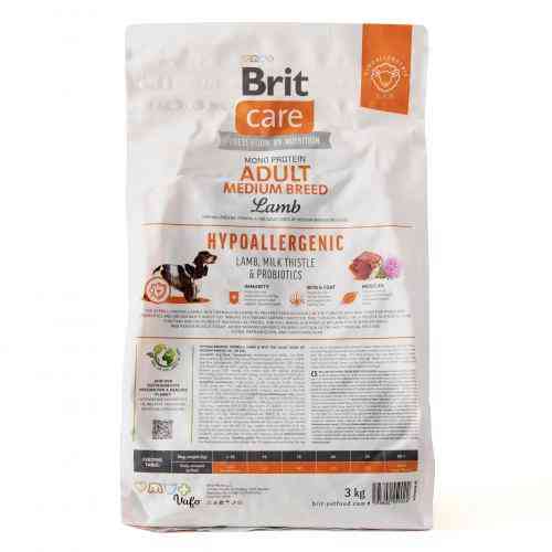 Сухой корм Brit Care Dog Hypoallergenic Adult Medium Breed для собак средних пород, гипоаллергенный с ягненком, 3 кг Киев
