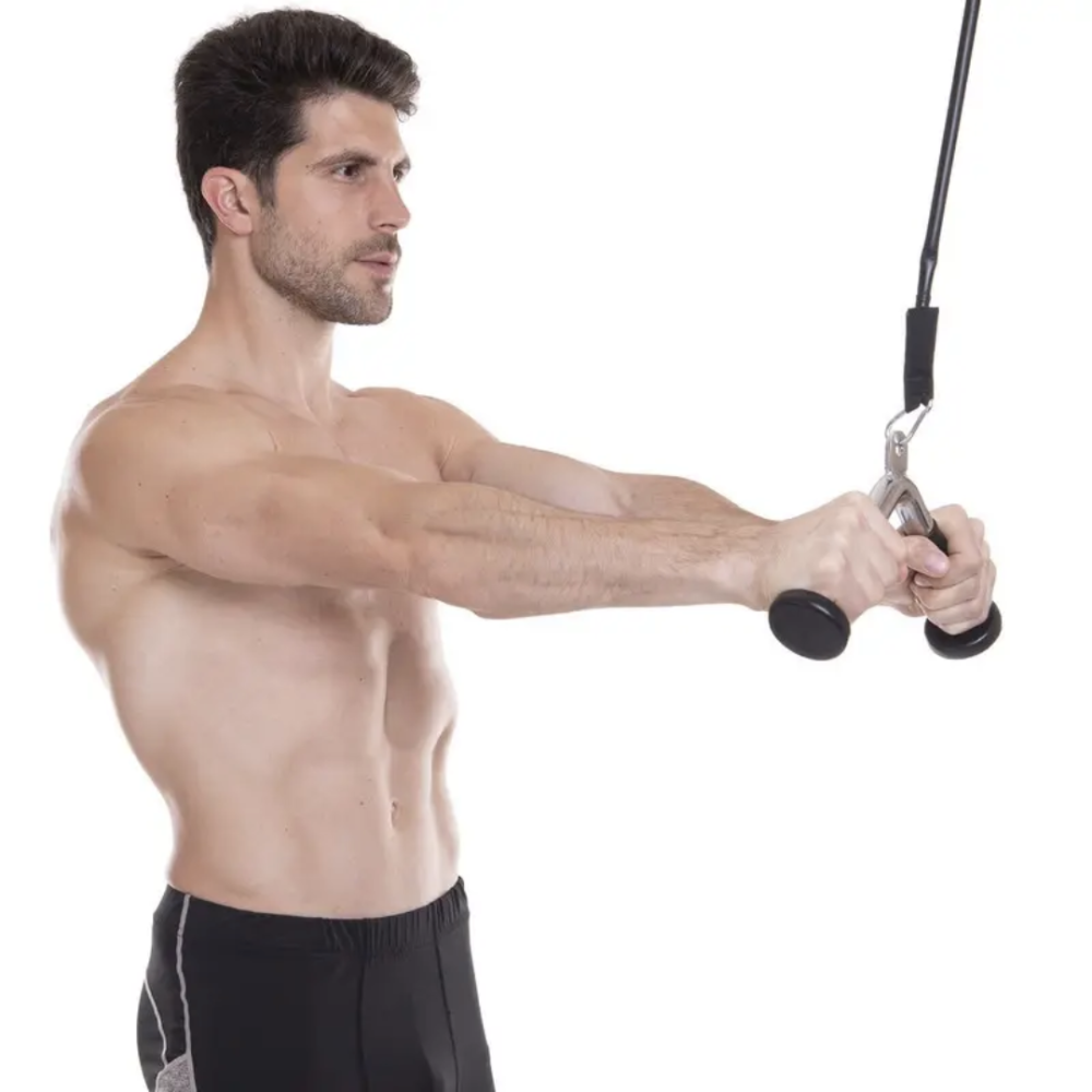 Ручка для тяги York Fitness V-подібна на трицепс з гумовими рукоятками, хром Київ - фото 6