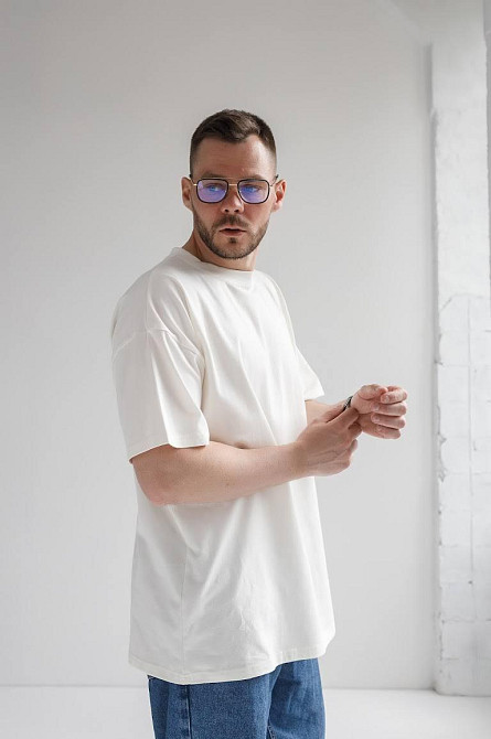 Футболка мужская оверсайз Белый 3XL/4XL Харьков - изображение 4