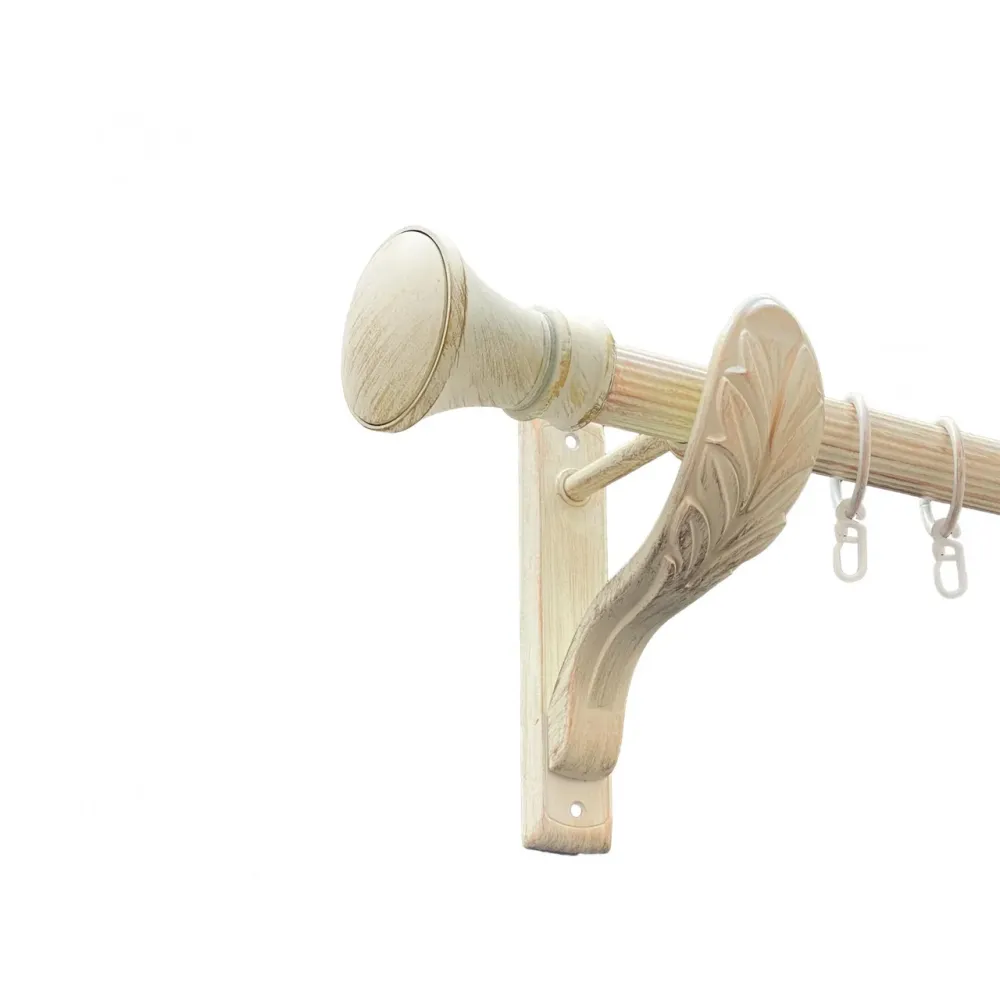 Карниз Orvit Люксор металевий однорядний ретро рифлена труба кільце металеве Біле Золото 25 мм 160 см (00-00021683) Львів - фото 1