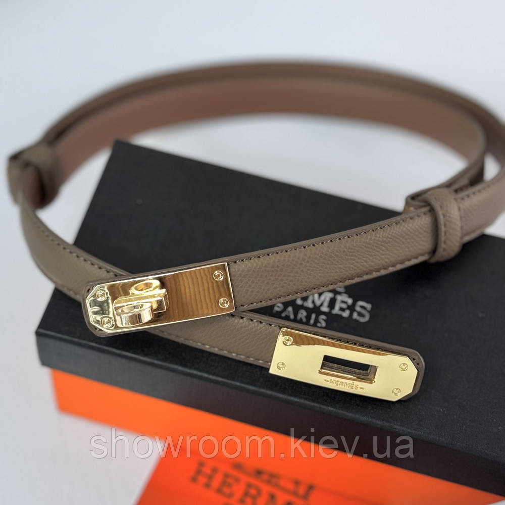 Жіночий ремінь шкіряний Hermes Гермес (280-1) тауп Київ - фото 3