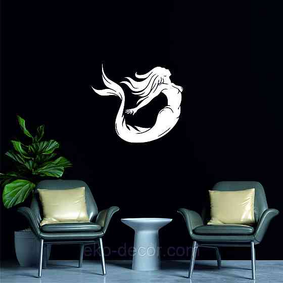 Декоративное настенное 3D Панно «Русалочка» Декор на стену с объемом 50*43 см, Белый Киев