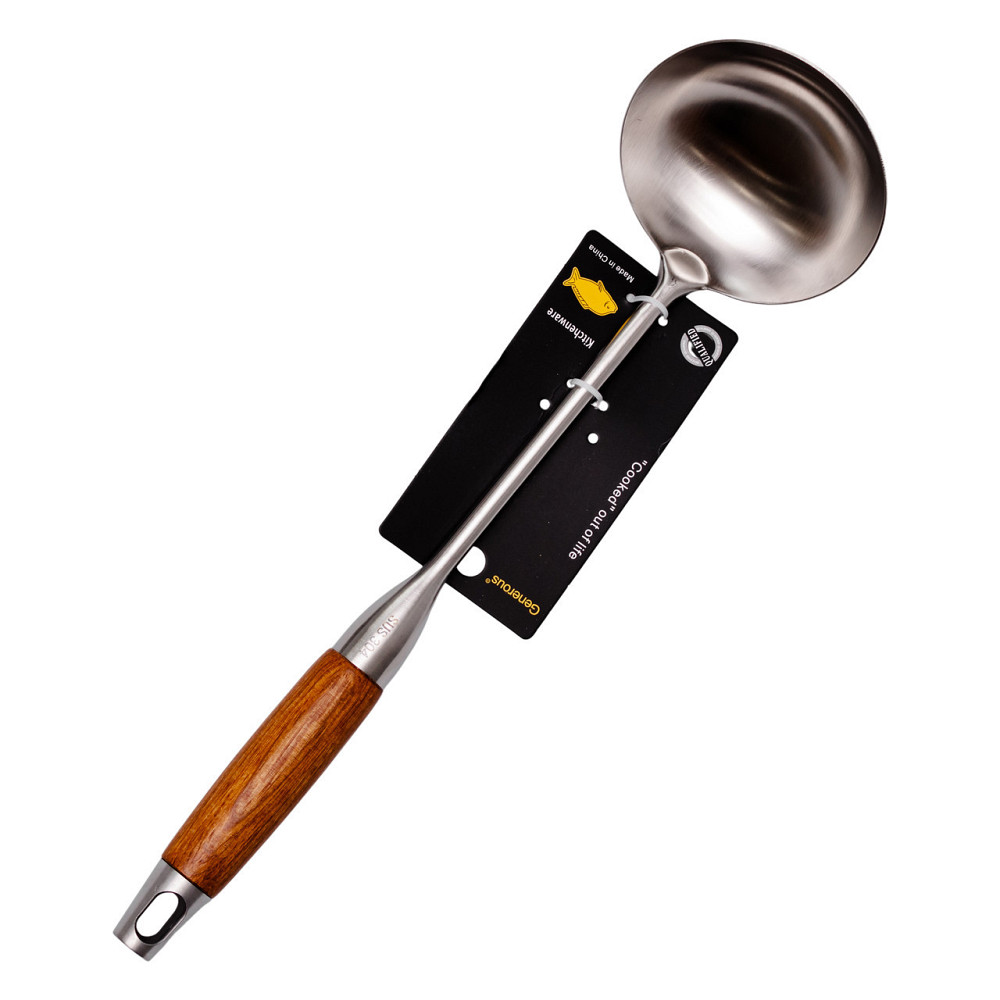 Металлический половник с деревянной ручкой 27 см Киев - изображение 5