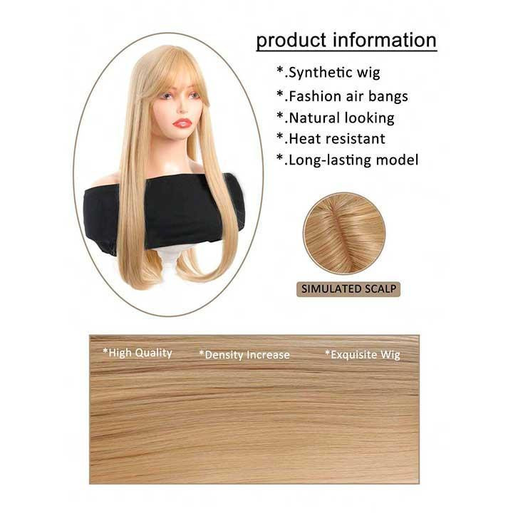 Перука рівне аніме з довгим чубчиком "Пшеничний блонд" — 70 см Вінниця - фото 4