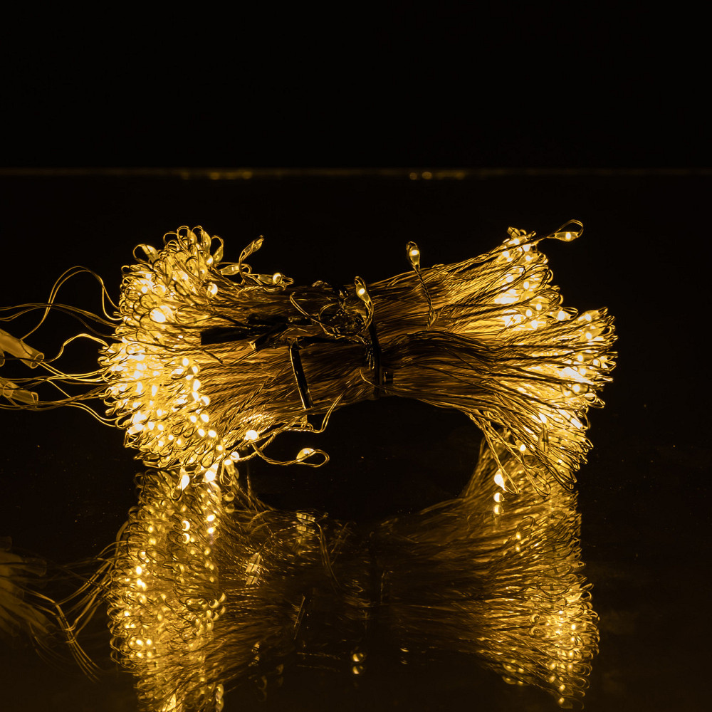 Garlando Новорічна гірлянда кімнатна штора роса Хвойна лапа 3х3 м 600 LED Жовте світло D600LED3 Коломия - фото 7