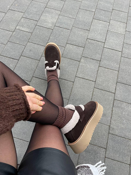 Marlex Угги жіночі MarLex коричневі натуральна замша з хутром зимові размеры 37р. 38р. (10876-1 Коломия - фото 8