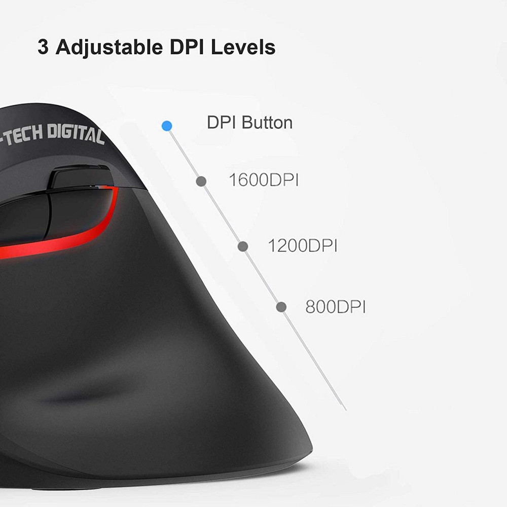 Беспроводная вертикальная эргономичная мышь J-Tech Digital V628M-2.4G для маленьких рук анатомическая черная Киев - изображение 7
