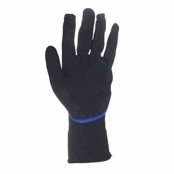Рукавички трикотажні з подвійним нітриловим покриттям р10 (синьо-чорні, манжет) SIGMA (9443681) Київ