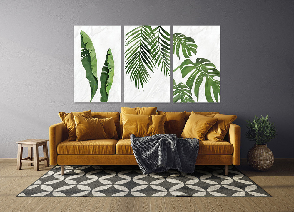 Модульная картина "Зелені листя Абстракція" Art-900_3A (53х100см) Київ - фото 4