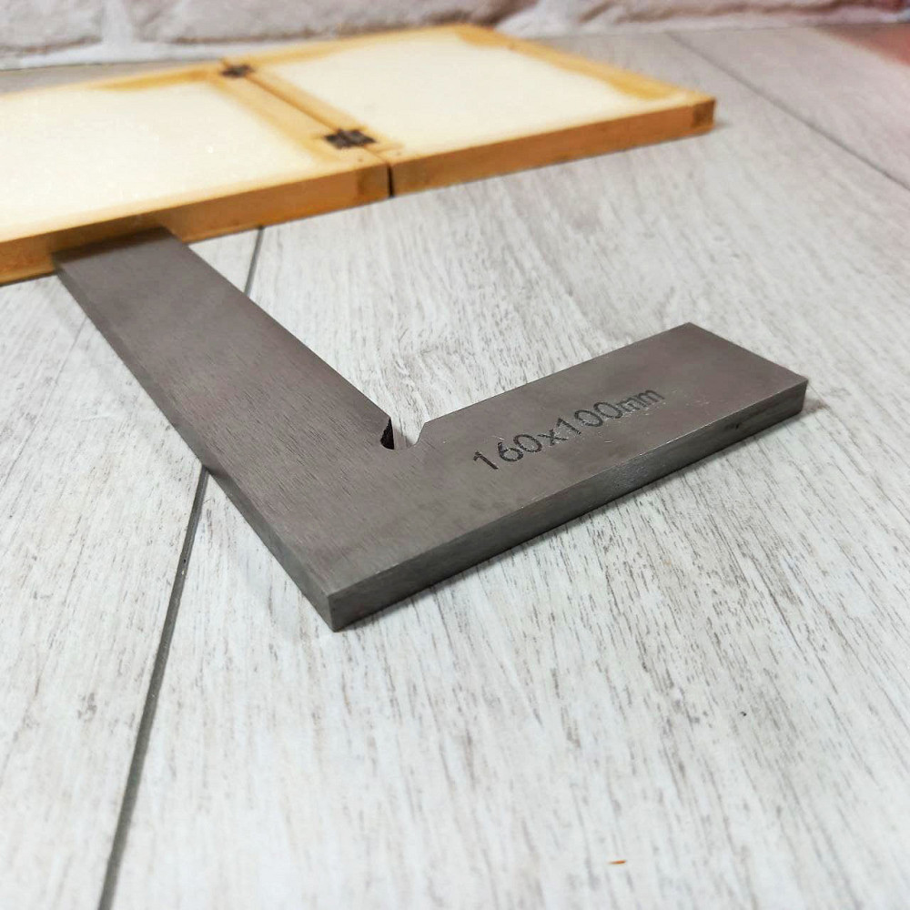 Угольник слесарный УП 160×100 мм без пятки, металлический, ГОСТ, для точной проверки прямого угла Харьков - изображение 4