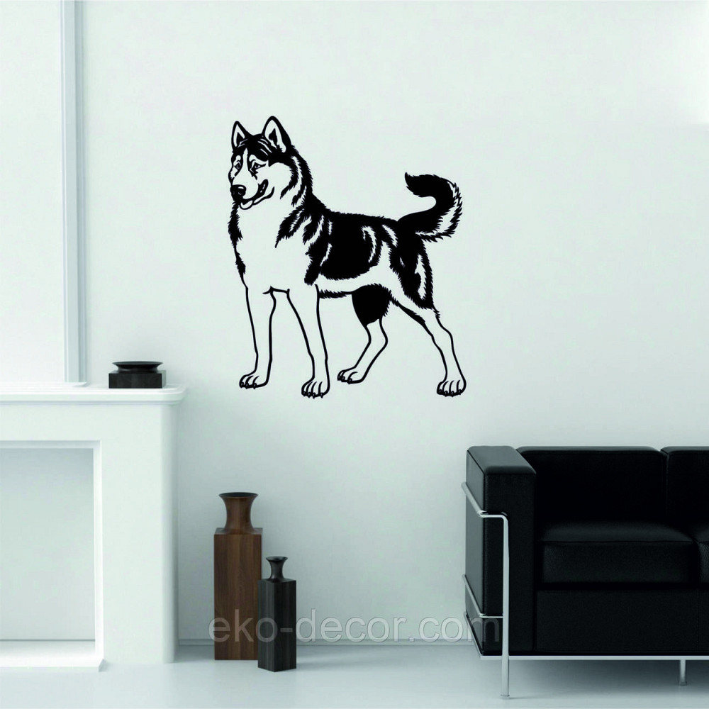 Декоративное настенное Панно «Хаска», Декор на стену 90*76 см, Черный Киев - изображение 4