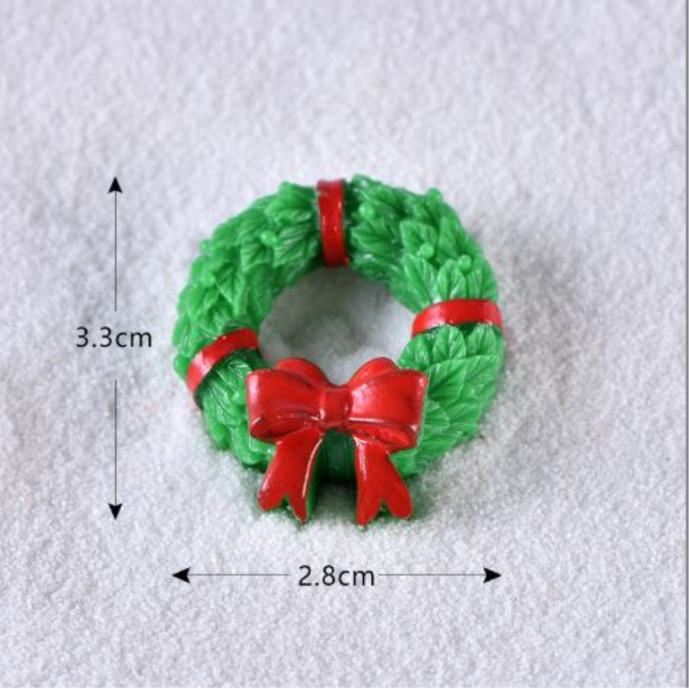Мініатюрний Різдвяний вінок 3.3 х 2.8 см для міні-саду та поробок Одеса - фото 2